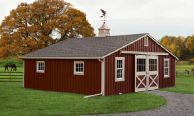 Image Of Red Trail-side Barn Horse Stalls Fleetwood, PA - Eastern Building Products